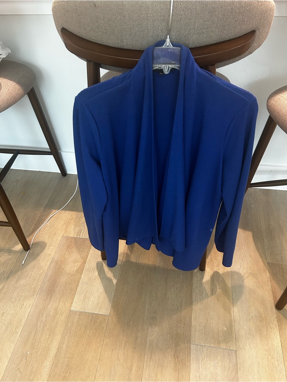 Jones New York Open-Front Draped Blazer in Cobalt Blue